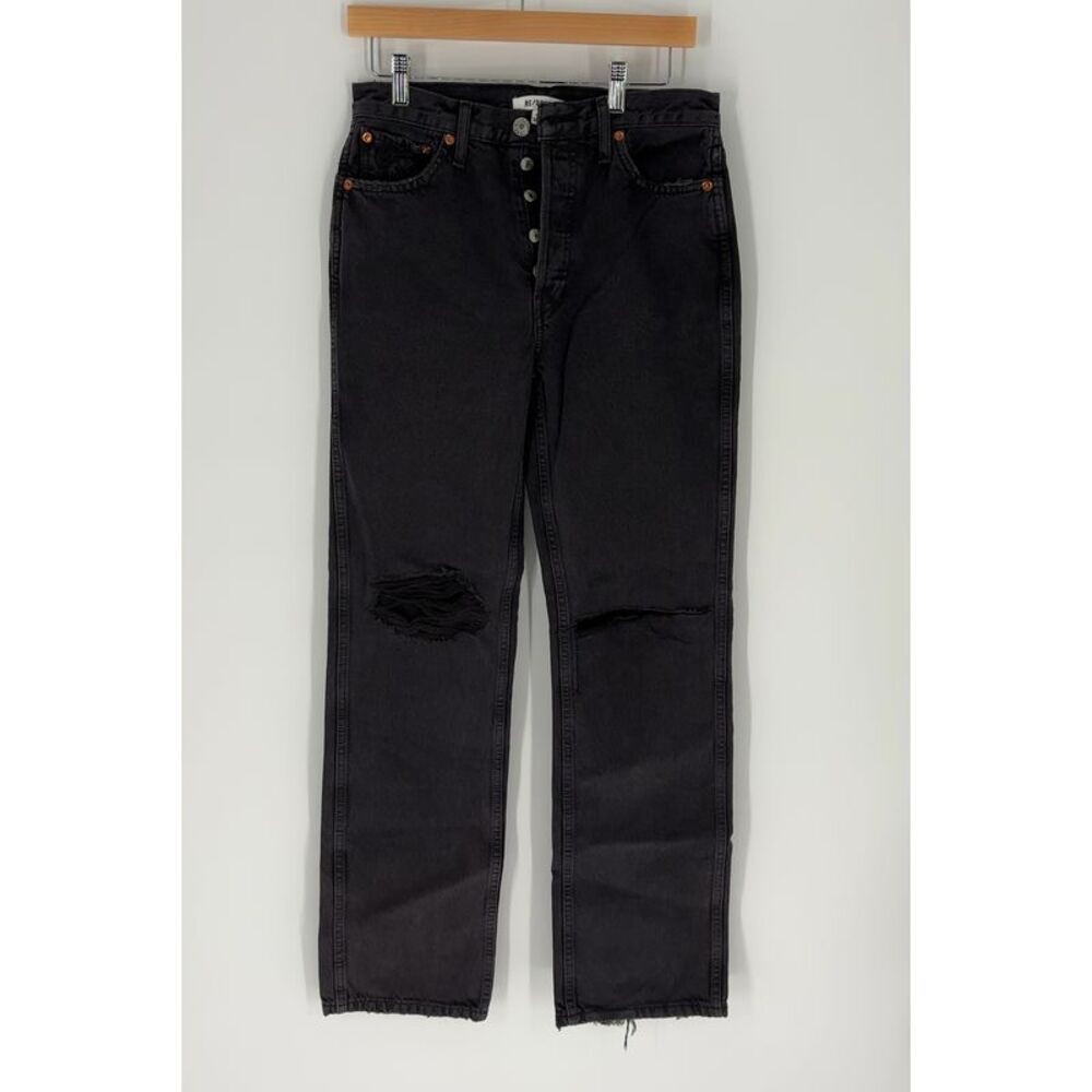 Re/Done Black Straight Leg Jeans